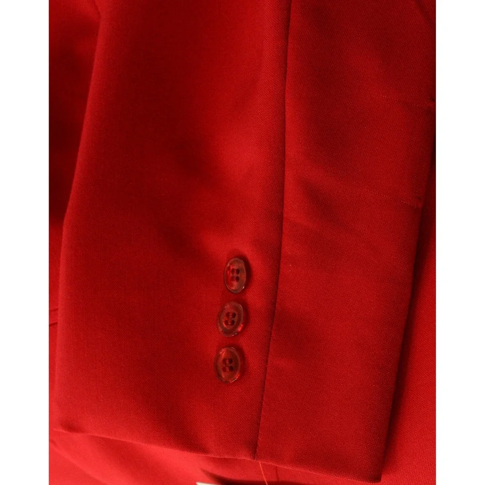 90s Vintage Bill Blass Red Blazer Mens 40R Shawl Lapel 1 Button Formal Jacket
